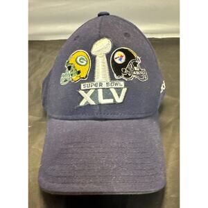 Reebok Super Bowl 45 Hat Packers vs Steelers 2011 Fitted L/XL Stadium Collection